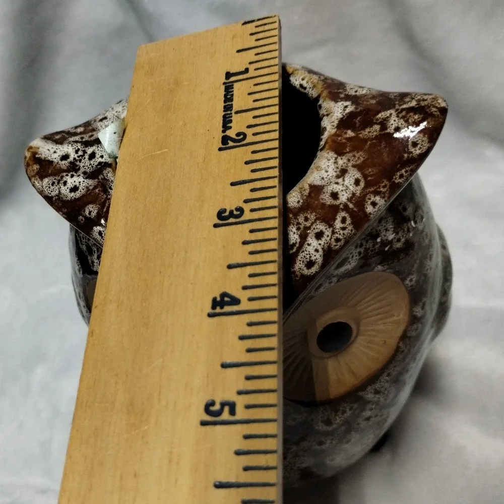 Elegant Expressions‎ Ceramic Owl Vase Brown White Dappled Glaze BS51456W Rustic